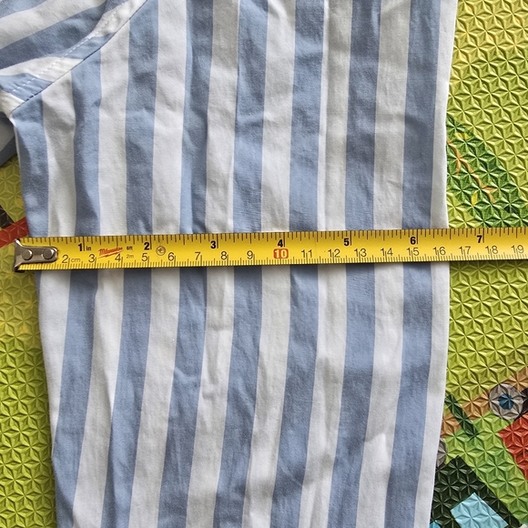 Lauren Blue and White Striped Shirt with Lace Detail Size MP - Picture 16 of 16